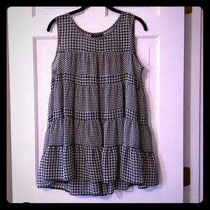Black and White Checker Print Tank, Size 8 🖤